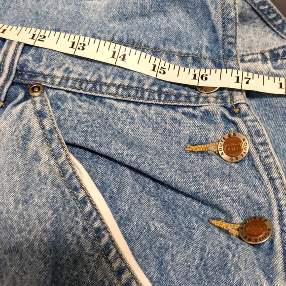 Route 66 Light Wash Denim Cuffed Jean Overall Carpenter Shorts - Picture 8 of 11